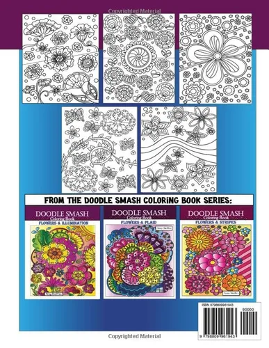 Vista 2 de Doodle Smash Coloring Book Flowers in Contrast