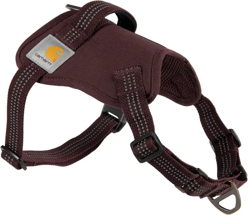 Vista 6 de Carhartt Arnés para Perro de Lona de Nylon Sin Tirones, Completamente Ajustable con Mango de Control Rápido y Detalles Reflectantes, Marrón