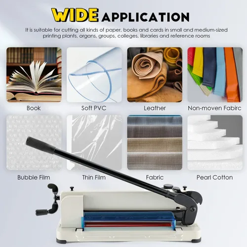 Vista 5 de CGOLDENWALL Cortador de papel resistente A4 Cortador de guillotina de papel de 12 pulgadas, máx. 400 hojas, precisión de corte de 0.001 in, adecuado