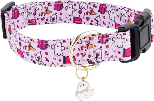 Vista 14 de Faygarsle Collar de Algodón para Perro Lindos Collares para Perros Pequeños Medianos Grandes Opciones de Colores Florales Púrpura Amarillo Collares