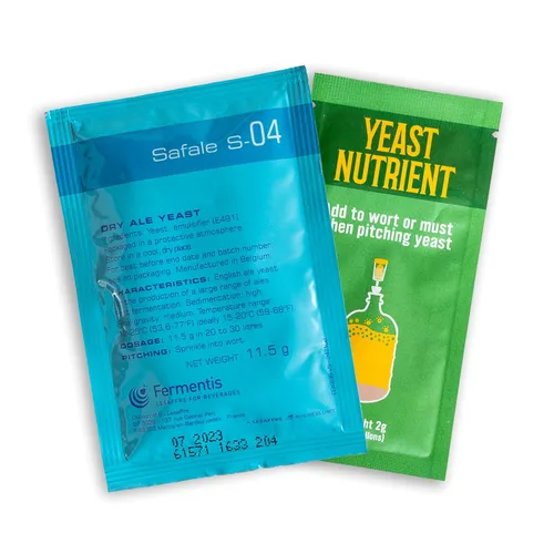 Craft A Brew - Safale S-04 Levadura seca - Fermentis - Levadura seca English Ale - Para cervezas inglesas y americanas y sidras duras de manzana -