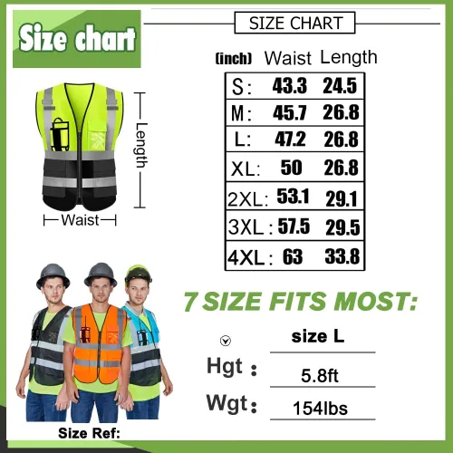 Vista 5 de YOWESHOP El chaleco reflectante de la seguridad de la alta visibilidad modifica el uniforme al aire libre del trabajo