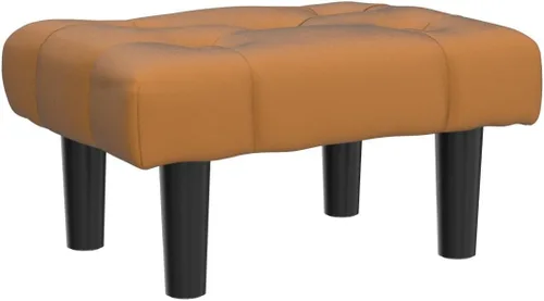 Vista 128 de HOUCHICS Taburete acolchado de piel, pequeño reposapiés otomano con patas de madera, moderno reposo rectangular para sala de estar, sofá, escritorio