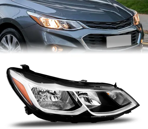 Vista 28 de JSBOYAT Compatible con el conjunto de faros delanteros Chevy Cruze 2016-2019 de repuesto, halógeno, no proyector, faro delantero estilo OE, lado