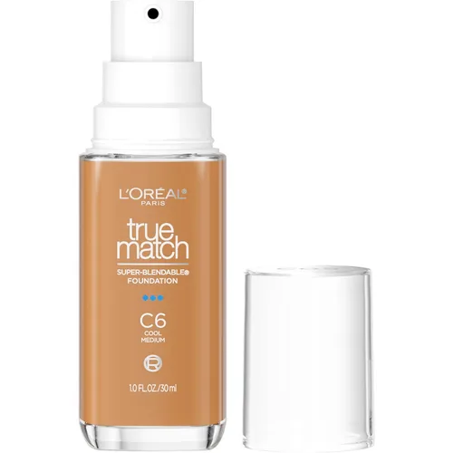 Vista 42 de L'Oreal Paris True Match - Base líquida supermezclable, maquillaje de base líquida de cobertura media, C0.5, ligero, 1 onza líquida