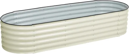 Vista 15 de BPS Cama de jardín elevada de metal, maceta galvanizada de 2.5 pies de diámetro, cajas de jardín elevadas para macetas de flores, verduras y hierbas