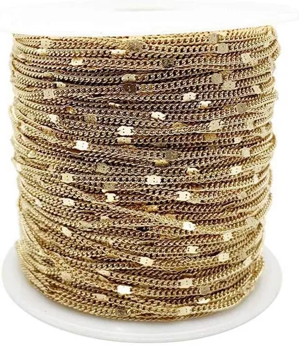 Vista 9 de Cadenas de collar bañadas en bronce antiguo de 0.069 pulgadas de longitud/lote, cadenas de eslabones a granel de latón para bricolaje hechos a mano