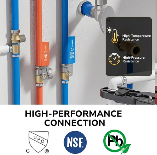 Vista 7 de PEX Fitting, adaptador NPT macho de 1/2 pulgada a PEX de 1/2 pulgada para reparaciones o remodelado de plomería, montaje de engarce de latón