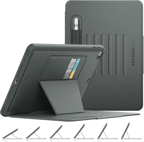 Vista 19 de SEYMAC stock Funda para iPad de 6ª/5ª generación/Air 2/Pro de 9.7 pulgadas, fuerte magnético para dormir automático, a prueba de golpes, con soporte