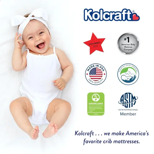 Vista 9 de Kolcraft BabyPedic Bubbie Colchón impermeable para cuna y cama infantil, bobinas extra firmes, comodidad aireada, no tóxico, certificado GREENGUARD