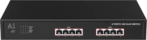 Vista 14 de Switch Ethernet 2.5G de 4 puertos con 2 x 10G SFP+ Uplink – Switch de red TEROW compatible con VLAN, compatible con Gigabit/2.5GbE/10GbE