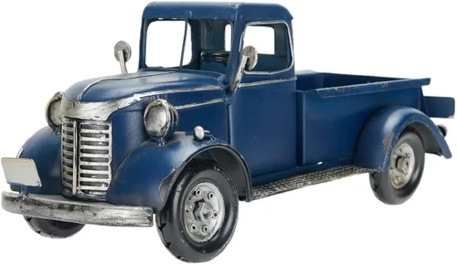 SOFFEE DESIGN Vehículos coleccionables clásicos de 12 pulgadas, decoración de hierro modelo Pick-up, figura coleccionable, soporte de vino de Azul