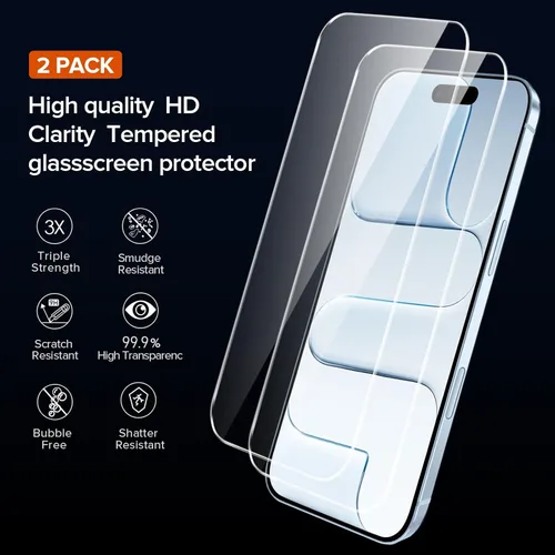 Vista 3 de ivoler Funda Transparente 3 en 1 Diseñada para iPhone Air de 6.5 pulgadas / iPhone 17 Air de 6.5 pulgadas 2025 con Paquete de 2 Protectores