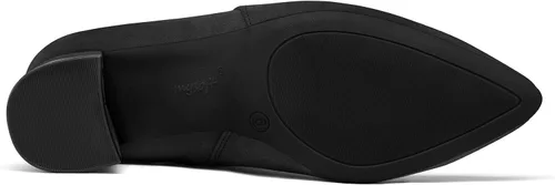 Vista 5 de mysoft Botines de tobillo para mujer con tacón bajo grueso de bloque, cómodos, punta puntiaguda, corte lateral en V, elegantes botines de oficina