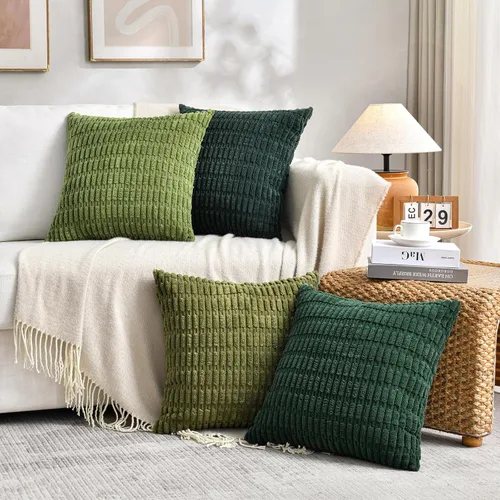 Vista 268 de Fancy Homi Paquete de 2 fundas de almohada decorativas color verde azulado de 18 x 18 pulgadas para sala de estar, sofá, cama, sofá, rústico