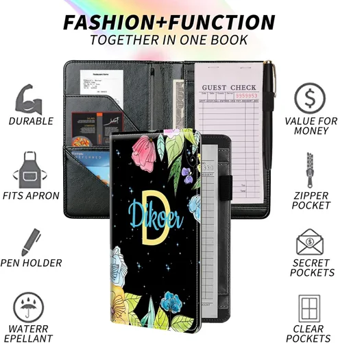 Vista 208 de Diseña Tus Propios Libros de Servicio con Nombre e Iniciales para Camareras, Dikoer Libro de Servicio de Camarero Personalizado con Nombre