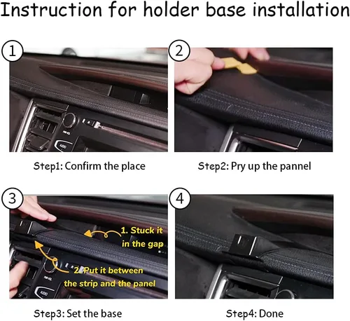 Vista 4 de Soporte para teléfono de coche para Toyota Highlander 2014 2015 2016 2017 2018 2019 y Highlander Hybrid 2014-19 Auto Interior Accesorios