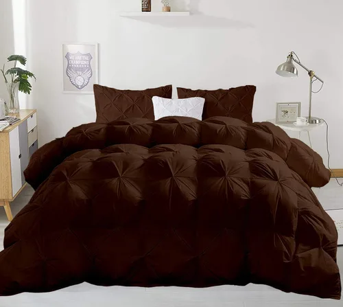Vista 15 de Juego de edredón plisado para todas las estaciones, 21.16 oz/m², 3 piezas (edredón + 2 fundas de almohada), relleno de edredón de algodón egipcio