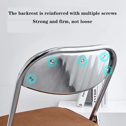 Vista 7 de Sillas plegables para muebles, silla de escritorio, silla de camping, silla plegable con respaldo y marco de metal de acero resistente para sillas