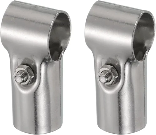 uxcell Conector de abrazadera de tubo en T, 2 piezas, conector de tubería estructural, abrazadera de valla de enlace de cadena de acero inoxidable,