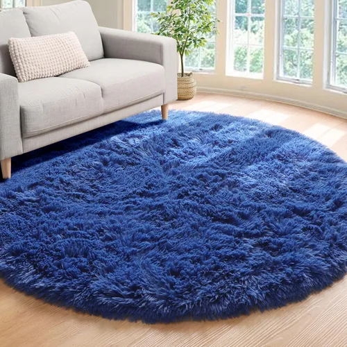 Vista 53 de ONASAR - Alfombra redonda rosa claro de 2 pies, esponjosa, lavable, tapete de gato o perro, suave, afelpada, peluda, tapete circular para dormitorio