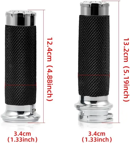 Vista 5 de Motorcycle 1 inch Handlebar Grips Black CNC Throttle Grip 25mm Universal Hand Grip Compatible with Harley Davidson Honda Yamaha Suzuki Kawasaki