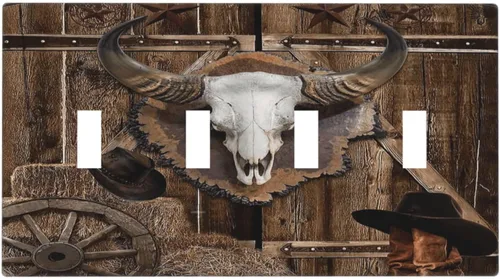 Vista 9 de Placa de Cubierta de Interruptor de Luz de 2 Posiciones Combinación de Abstracción/1 Toggle 1 Rocker Placas Decorativas de Pared de Plástico Negro