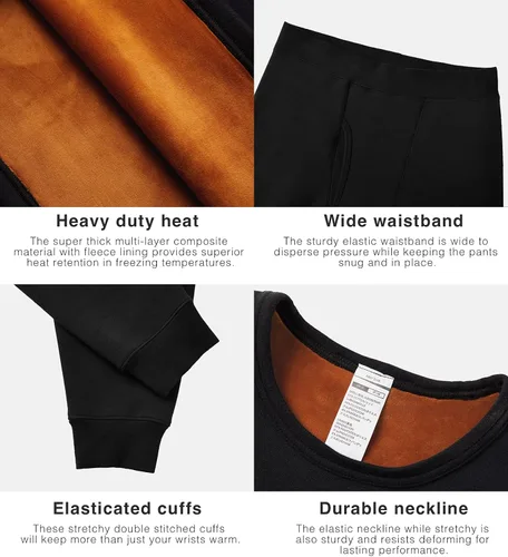 Vista 6 de LAPASA Men's Ultra Heavyweight Thermal Underwear Set Extreme Cold Weather Base Layer Top Bottom Fleece Lined Long Johns M63
