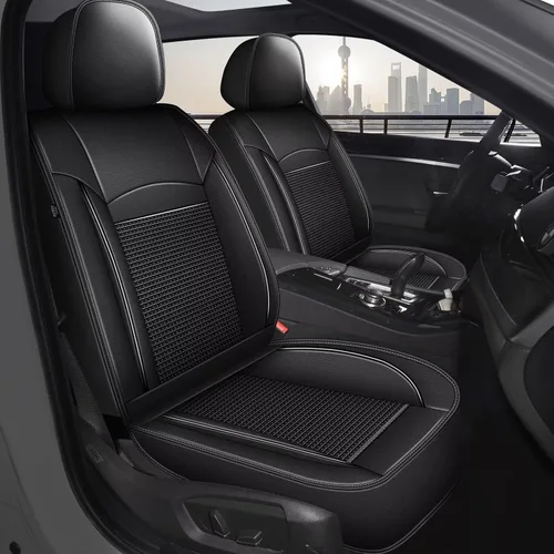 Vista 14 de 2 Front Seat Covers for Cadillac ATS 2013-2018: Car Seat Covers Leather Waterproof Ice Silk Breathable Car Seat Cushion Protector