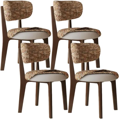 Vista 30 de YVYKFZD Solid Wood Dining Chairs, Armless Dining Room Chair Set, Upholstered Kitchen Chairs, Living Room Chair with Removable Fabric Seat Cushion