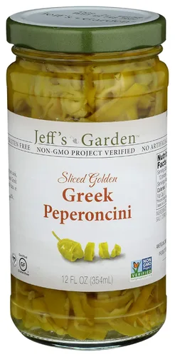 Jeff's Naturals Peperoncini griego dorado en rodajas - 12 oz