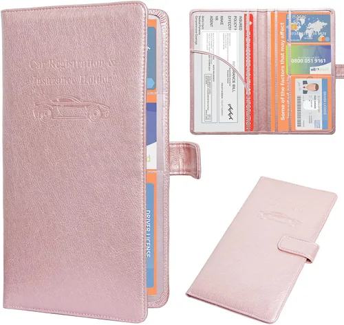 Vista 22 de DMLuna Soporte para Registro de Coche y Seguro, Organizador de Cuero para Documentos de Vehículo en Guantera, Accesorios de Compartimento para Auto