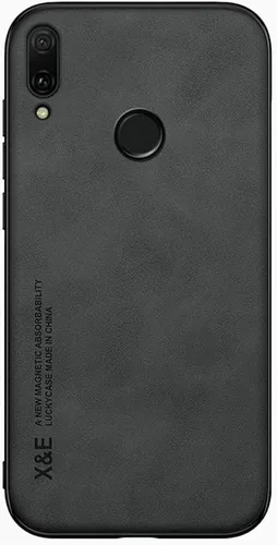 Kepuch Silklike Funda Para Huawei Y9 2019/Enjoy 9 Plus - Cubierta De Parachoques Placa De Metal Incorporada Para Huawei Y9 2019/Enjoy 9 Plus - Negro