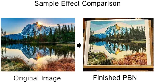 Vista 2 de YOKOU Paint by Numbers Kit for Adults Kids Beginners, Elephant Blowing Pink Bubble Gum Pink Background DIY Acrylic Painting on Stretched Canvas with