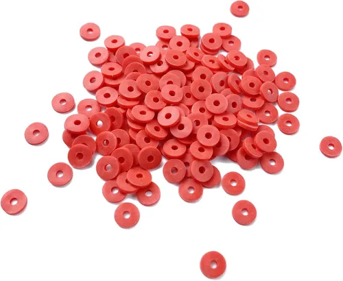Vista 25 de 2000 cuentas de vinilo Heishi planas, redondas, de arcilla polimérica, espaciadoras para hacer pulseras, collares, aretes, accesorios, bricolaje