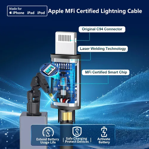 Vista 2 de [Apple MFi Certified] iPhone Fast Car Charger, Braveridge 2Pack 4.8A Dual USB Car Power Cigarette Lighter USB Car Carplay Charger with Lightning
