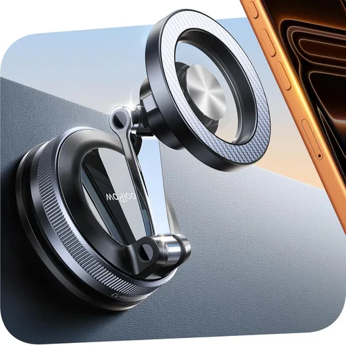 Vista 10 de Coolpow para Soporte de Coche MagSafe【Parabrisas+Ventilación+Tablero】Soporte Magnético de Teléfono para Coche Soporte de Montaje de Teléfono Negro
