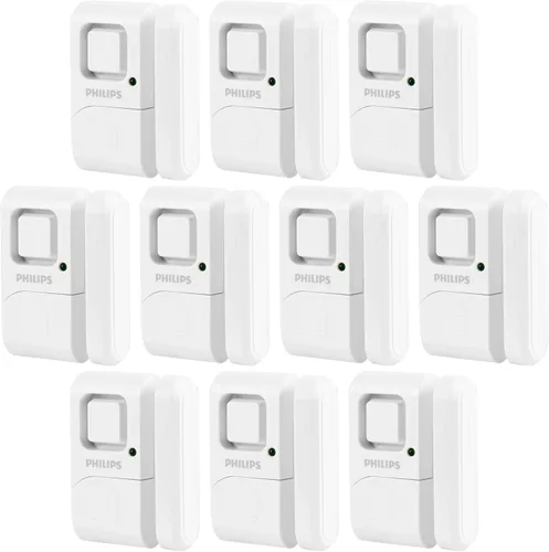 Vista 7 de Philips Alarma de seguridad personal para ventanas y puertas, paquete de 4, protección de bricolaje, alerta antirrobo, inalámbrico, timbre/alarma