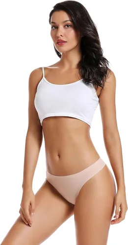 Vista 7 de voenxe - Tangas para mujer, sin costuras, invisibles, sin líneas, transpirables, cómodas, ropa interior para mujer, paquete de 5