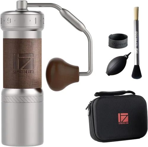 Vista 10 de 1Zpresso K-Ultra - Molinillo de café manual de hierro gris con funda de transporte, molienda de consistencia de ensamblaje, rebabas cónicas de acero
