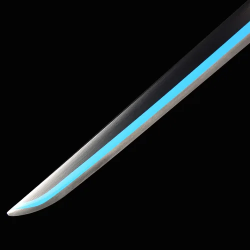 Vista 5 de Sword fort - Katana de acero inoxidable hecha a mano para cosplay, espada de metal real de Tanjiro de Demon Slayer