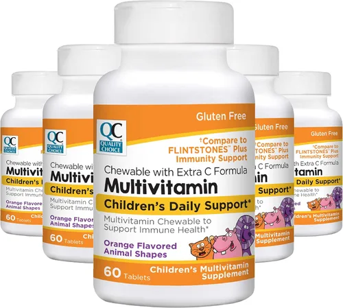 Vista 4 de Quality Choice Multivitamínico en forma de animal para niños con extra vitamina C para el apoyo inmunológico masticables
