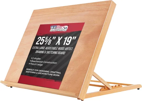 U.S. Art Supply Tablero de dibujo de madera grande de 25-5/8 x 19 pulgadas