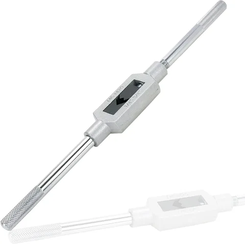 Vista 5 de Bitray Llave de grifo ajustable M3-M12 de 1/16 "-1/2" Escariador Acero Ajustable Herramienta de mano Grifos de mano Soporte de roscado Escariador