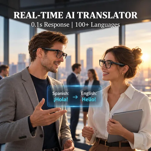 Vista 7 de Lentes inteligentes con cámara EIS 4K y asistente de voz AI, lentes polarizados con traducción en vivo, Bluetooth 5.4, lentes grises fotocromáticas