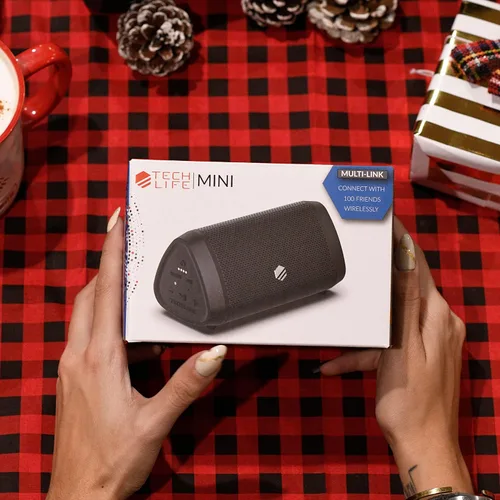 Vista 2 de Tech-Life Mini altavoz Bluetooth inalámbrico portátil pequeño con alto volumen para actividades al aire libre - Altavoz Bluetooth impermeable