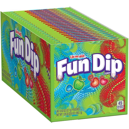 Vista 4 de Wonka Fun Dip, paquete de fiesta de sabores surtidos, paquetes de 0.43 onzas (48 unidades)
