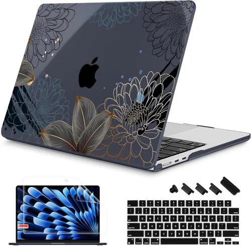 Vista 33 de Mektron Diseñada para MacBook Air 2025/2024/2023 de 15 PULGADAS M4 A3241 /M3 A3114 /M2 A2941, Carcasa de Cubierta Rígida de Plástico Impreso