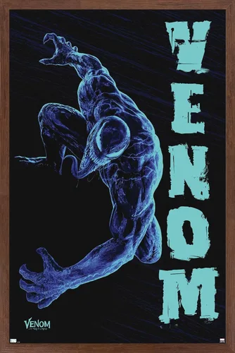 Vista 14 de Trends International Marvel Venom: Let There be Carnage - Póster de pared negro y azul, 22.4 pulgadas de largo x 14.7 W, versión enmarcada de madera