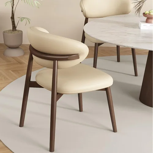 Vista 5 de Sillas de comedor, patas de metal sillas de comedor modernas sillas de cocina sin brazos con respaldo, Sillas para comedor (beige)